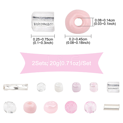 2 Sets Glass Seed Beads DIY-FS0008-27C-1