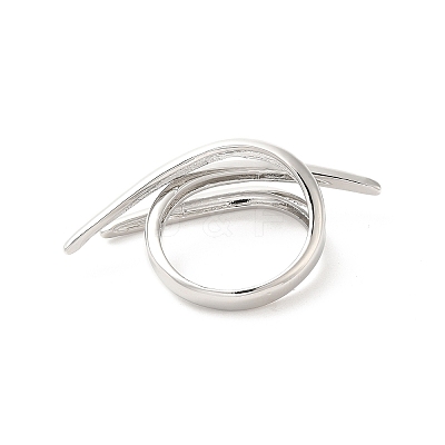 Brass Wire Open Cuff Rings RJEW-P098-04P-1