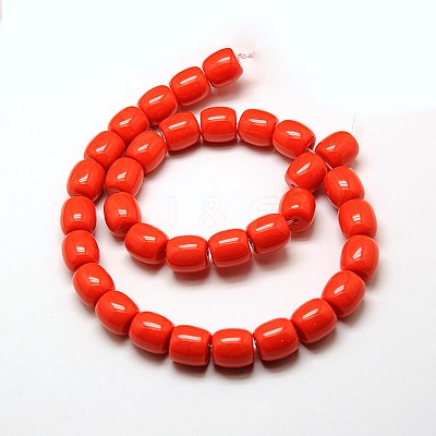 Imitation Amber Resin Drum Beads Strands for Buddhist Jewelry Making RESI-A009D-12mm-02-1
