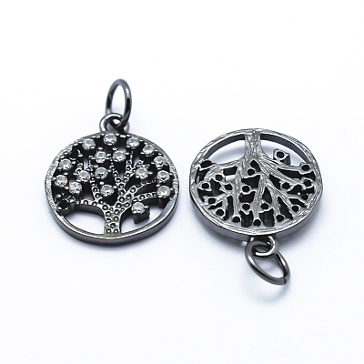 Brass Micro Pave Cubic Zirconia Charms ZIRC-L070-06B-1