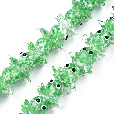 Handmade Bumpy Lampwork Beads Strands LAMP-N021-37B-1