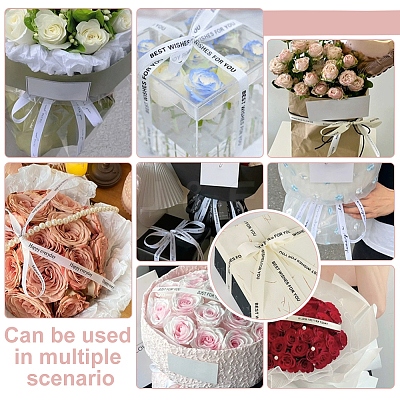 30 Yards Cotton U LOOK PRETTIER TODAY Word Printed Ribbon OCOR-WH0086-87E-1