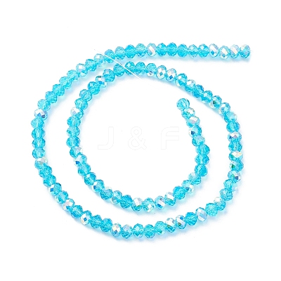 Electroplate Transparent Glass Beads Strands EGLA-K015-07A-1