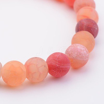 Natural Weathered Agate Stretch Beads Bracelets X-BJEW-JB02513-01-1