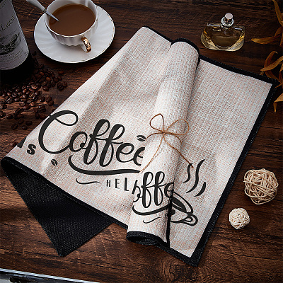 Coffee Theme Cotton and Linen Cup Mats AJEW-WH0201-019-1
