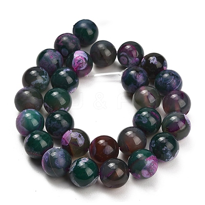 Natural Fire Crackle Agate(Dyed & Heated) Beads Strands G-K425-A05-14mm-1