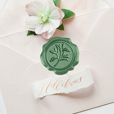 50Pcs Adhesive Wax Seal Stickers DIY-CA0006-16O-1