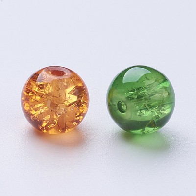 Baking Paint Crackle Glass Beads DGLA-X0006-8mm-09-1