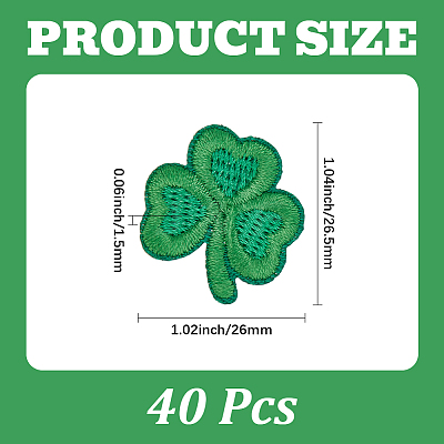 40Pcs Saint Patrick's Day Computerized Embroidery Cloth Self Adhesive Patches PATC-CY0001-51B-1