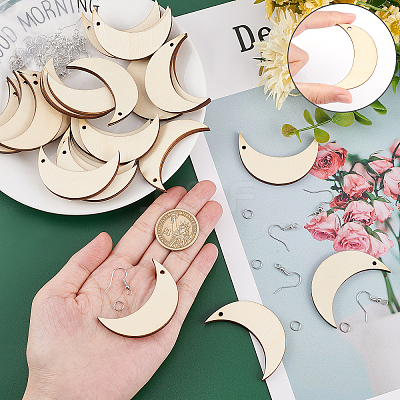 DIY Moon Drop Earring Making Kits DIY-SC0018-65-1