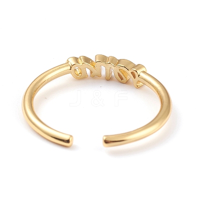 Constellation/Zodiac Sign Brass Cuff Rings RJEW-O042-06G-A-1