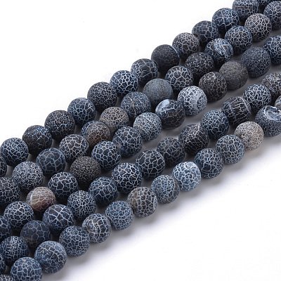 Natural Weathered Agate Beads Strands G-G589-8mm-07-1