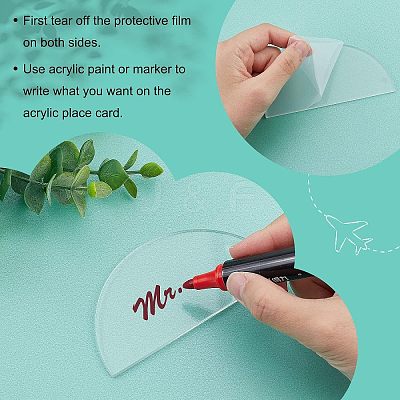 24Pcs Acrylic Wedding Place Card AJEW-FG0002-07-1