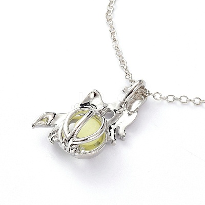Luminous Alloy Locket Pendant Necklaces NJEW-F284-06B-1