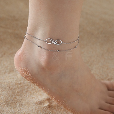 Infinity 304 Stainless Steel Double Layer Anklets FS-WGFE1F4-01-1