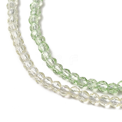 Transparent Gradient Color Glass Beads Strands GLAA-H021-01A-13-1