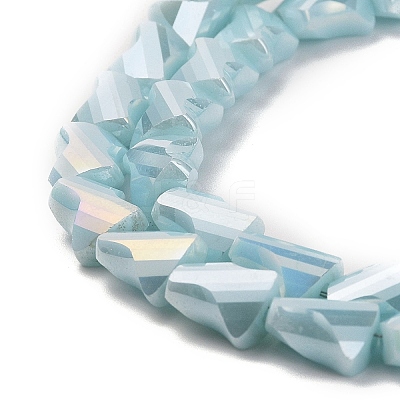 Electroplated Glass Beads Strands GLAA-G092-A-01-1