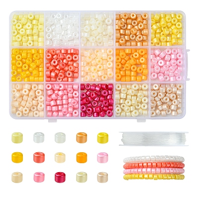 DIY Column Ceylon Glass Seed Beads Bracelets Making Kits SEED-FS0001-37-1