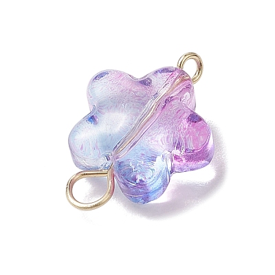 30Pcs Glass Star Connector Charms PALLOY-JF03139-1