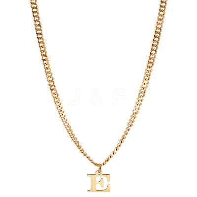 1Pc 304 Stainless Steel Letter Pendant Necklaces NJEW-LP0001-33E-G-1