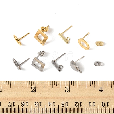 16Pcs 8 Styles 304 Stainless Steel Stud Earring Findings STAS-FS0001-84-1