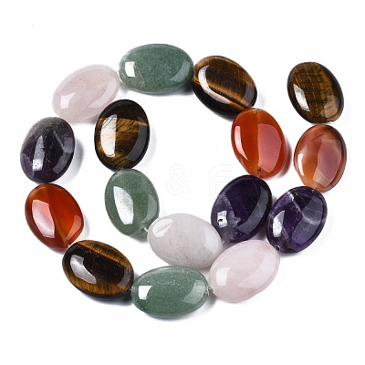 Natural Green Aventurine & Rose Quartz & Red Agate & Tiger Eye & Amethyst Beads Strands G-S364-095-1