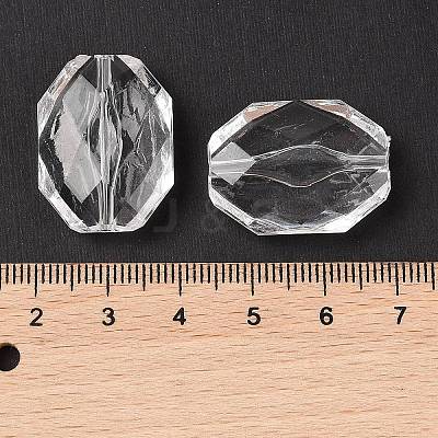Faceted Hexagon Transparent Acrylic Beads X-TACR-R126-A01-1