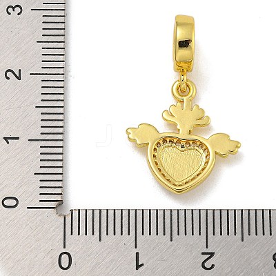 Rack Plating Brass Enamel European Dangle Charms KK-I718-26G-1