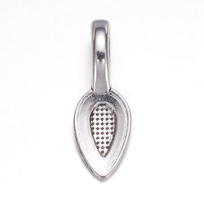 Tibetan Style Alloy Glue-on Flat Pad Bails X-AB3348Y-1