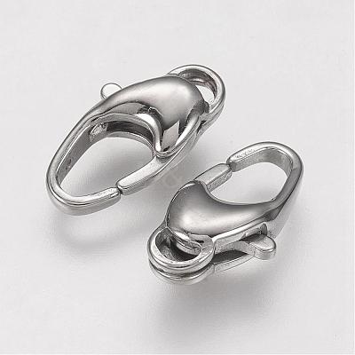 Tarnish Resistant 304 Stainless Steel Lobster Claw Clasps STAS-F109-01P-1