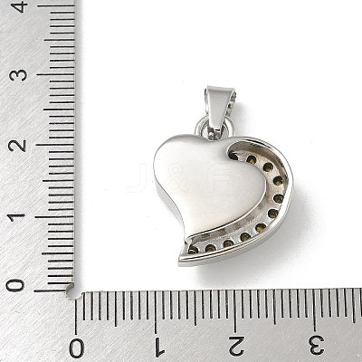 304 Stainless Steel Rhinestone Pendants STAS-R139-02P-1
