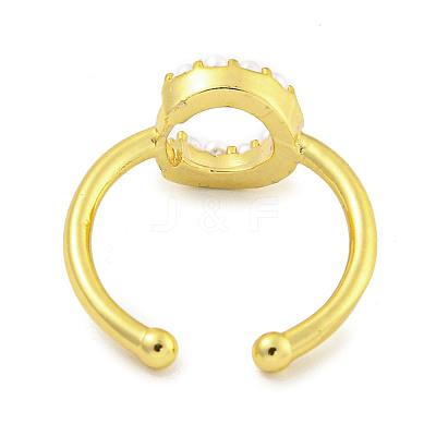 Rack Plating Brass Open Cuff Rings for Women RJEW-F162-01G-C-1