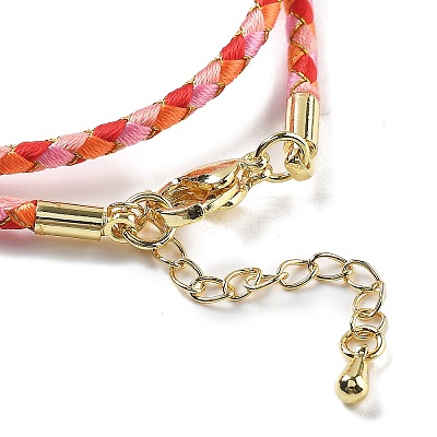 Polyester Cord Braided Necklace Makings MAK-L043-03G-29-1