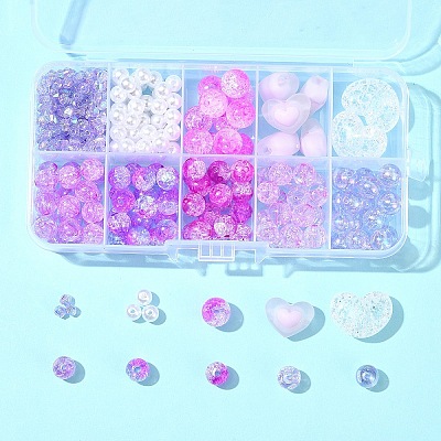 DIY Round Acrylic Beads Jewelry Making Findings Kits DIY-FS0007-04-1