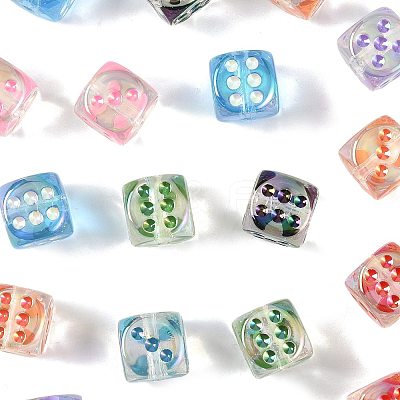 20Pcs UV Plating Transparent Acrylic Beads OACR-FS0002-39-1