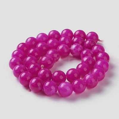 Natural White Jade Imitation Pink Sugilite Beads Strands G-I299-F11-8mm-1