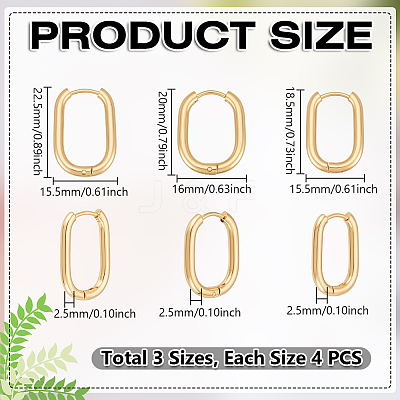 6 Pairs 3 Styles 304 Stainless Steel Hoop Earrings EJEW-UN0003-29B-1