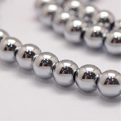 Grade AA Magnetic Synthetic Hematite Bead Strands G-P258-05-8mm-1