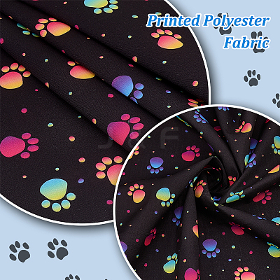 Halloween Printed Polyester Fabric DIY-WH0430-472A-1