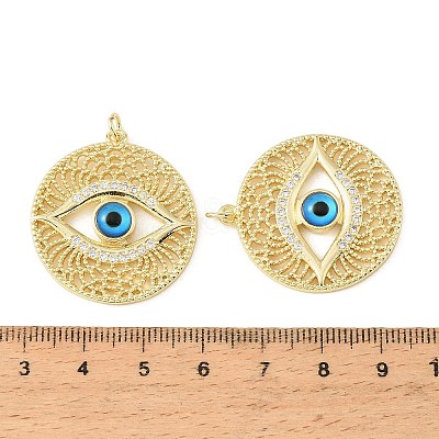Brass Micro Pave Clear Cubic Zirconia Pendants CU-CBA9CBD-06G-1