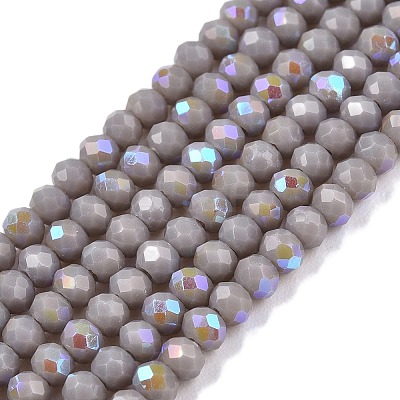 Electroplate Opaque Solid Color Glass Beads Strands EGLA-A044-P1mm-L10-1