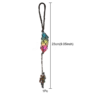 Natural 7 Chakra Stones Chips Tassel Curtain Tiebacks MAKN-YWC0001-04-1