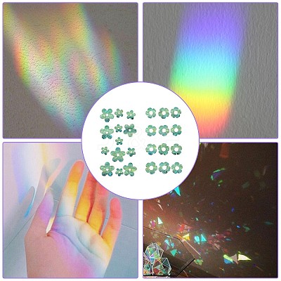 2PCS 2 Styles PVC Stickers Dazzling Color Window Stickers 3D Laser Flower Electrostatic Glass Window Stickers JX826A-1