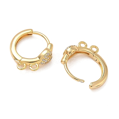 SHEGRACE Brass Micro Pave Clear Cubic Zirconia Hoop Earrings Findings XGR0153G-92G-1