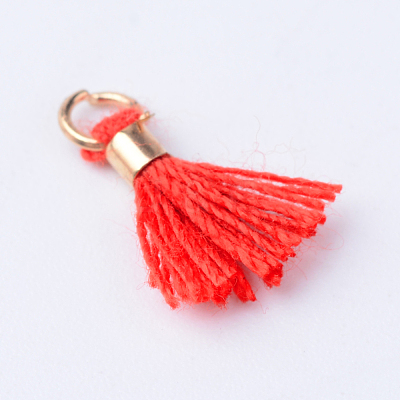 Polycotton(Polyester Cotton) Tassel Charms Decorations X-OCOR-S102-M-1
