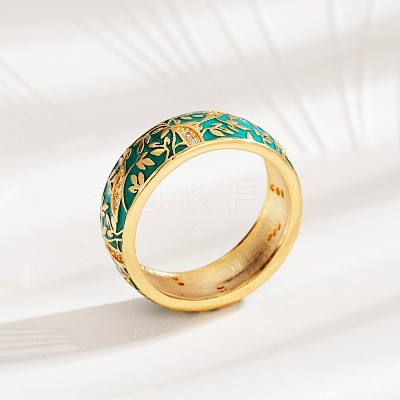 Brass Micro Pave Cubic Zirconia Finger Rings FS-WGFDCA6-09-1