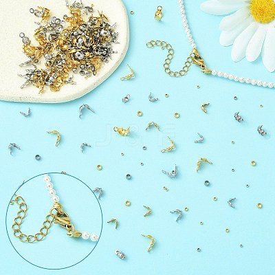 304 Stainless Steel Spacer Beads & Bead Tips Set STAS-CJ0002-55-1