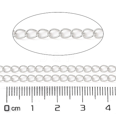 Anti-Tarnish Rhodium Plated 925 Sterling Silver Curb Chains STER-E072-01P-02-1