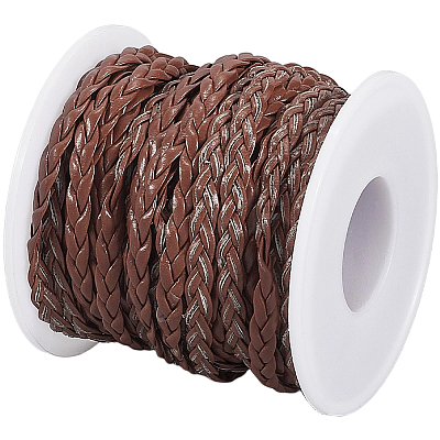 10M Flat Braided Imitation Leather Cords LC-CL0001-04B-1