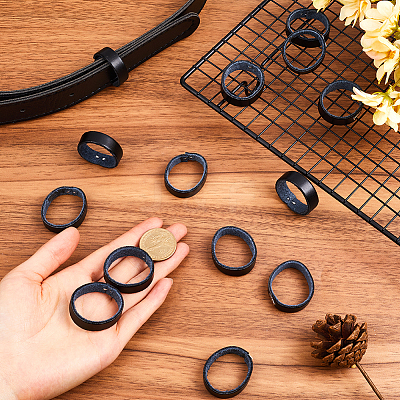 100Pcs Leather with Alloy Waist Belt Keeper Rings FIND-CP0002-45A-1